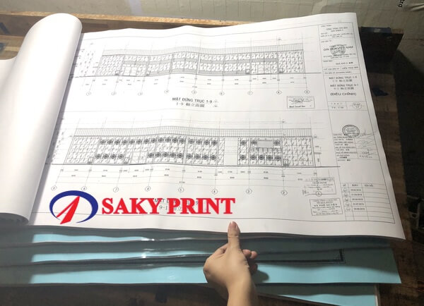 in bản vẽ khổ A2 đóng cuốn theo yêu cầu