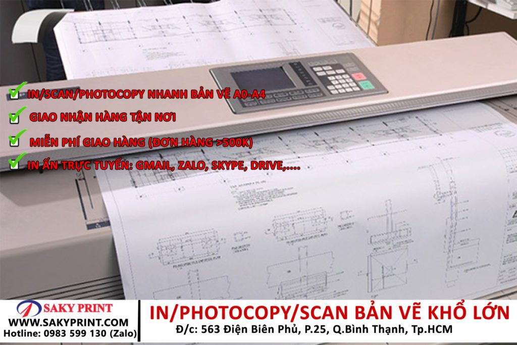 in photocopy scan bản vẽ khổ lớn
