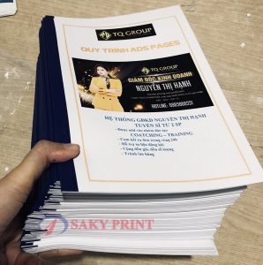 in tài liệu đóng cuốn bấm ghim dán băng keo