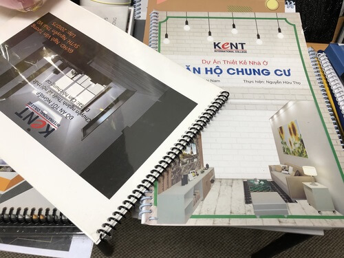 in màu phối cảnh đóng cuốn lò xo