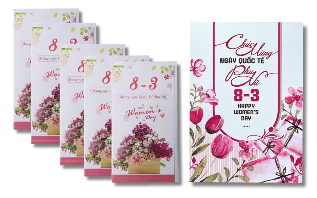 in thiệp chúc mừng 8 3 in màu giấy cứng