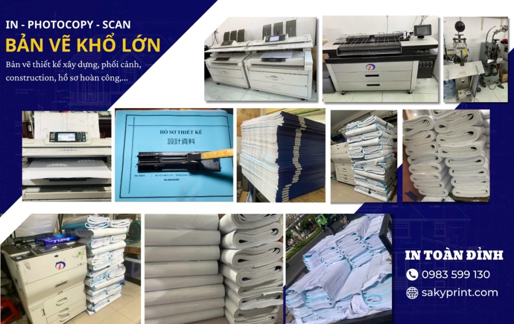in photo scan hồ sơ thiết kế xây dựng