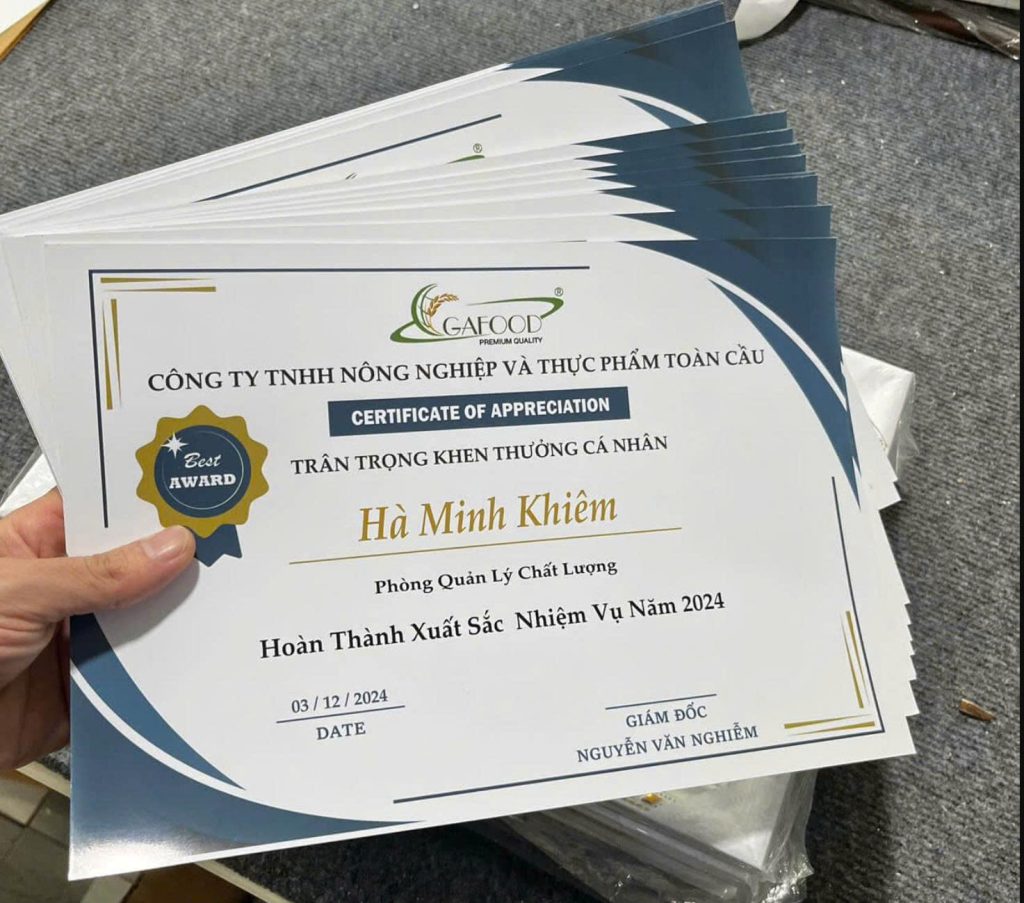 in giấy khen giá rẻ HCM