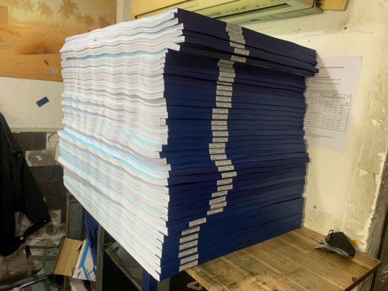 in bản vẽ công trình xây dựng a1 đóng cuốn bìa xanh